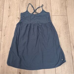 Roxy Blue and Gray Striped dress Size XS/6 Summer Vacation Tropical Surfer Vibes